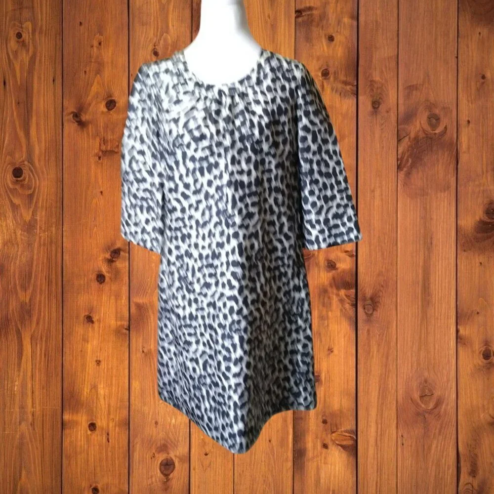 Kate Spade Size 8 Dorothy Silk Leopard Print Cutout Back Belted Dress Classic